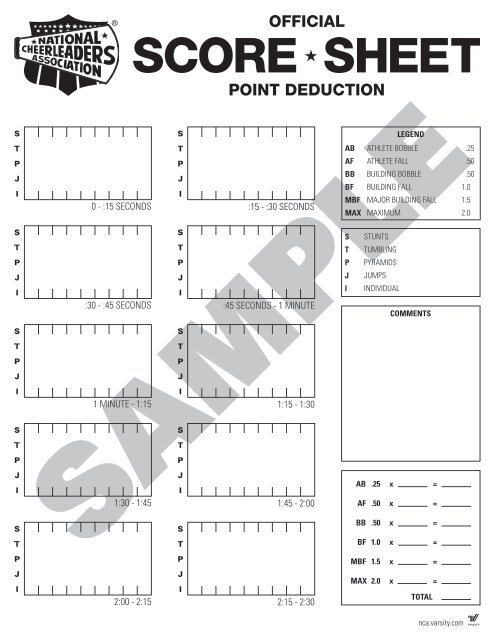 nca competition rule book for school teams - National Cheerleaders ...