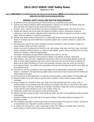 2012-13 USASF Cheer Rules - USASF Rules Site