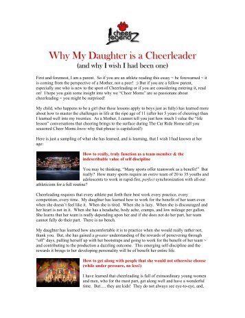 Why My Daughter is a Cheerleader - JAMSpiritSites.com