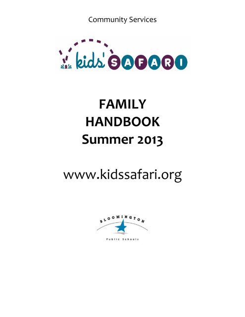 2013 Summer Family Handbook - Community Services ...