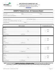 Orientation Attendance Sheet - Girl Scouts of Connecticut