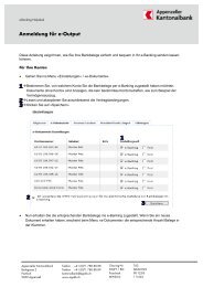 Anmeldung fÃ¼r e-Output - Appenzeller Kantonalbank