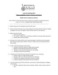 Assignments - Lawrence School