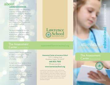 Download the Assessment Center Brochure - Lawrence School