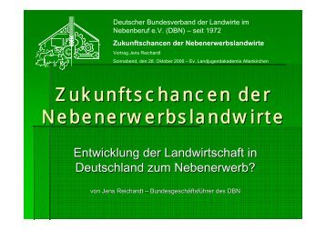 Zukunftschancen der Nebenerwerbslandwirte - Deutscher ...