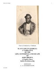 Slave Life in Georgia - African American History