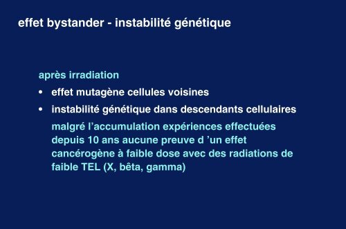 Les faibles doses de rayonnements ionisants - Espci