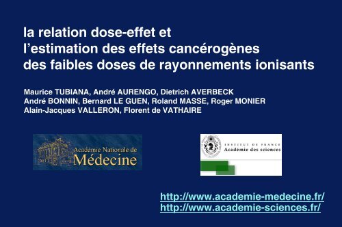 Les faibles doses de rayonnements ionisants - Espci