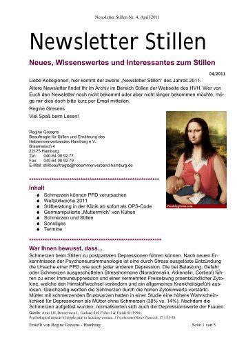 Newsletter Stillen 4 - Hebammen Verband Hamburg eV