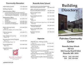 Fairview Community Center Building Map and Directory (PDF)