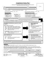 Anaphylaxis Action Plan - Roseville Area Schools