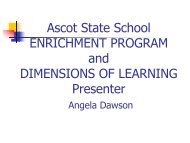 Dimensions of Learning (DOL) - Ascot State School