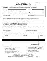 Minor Declaration Form - CCS - College for Creative Studies