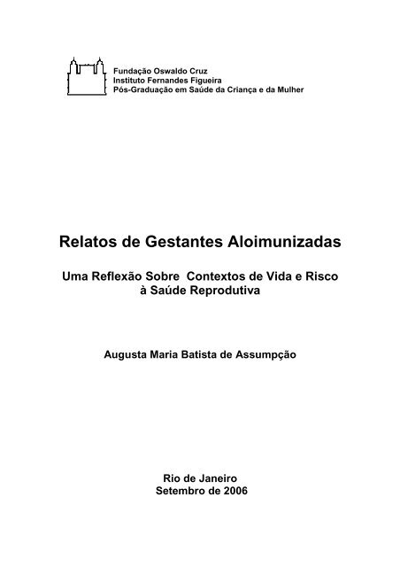 Relatos de Gestantes Aloimunizadas - Biblioteca Virtual em SaÃºde ...