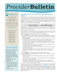 Provider Bulletin - CenCal Health