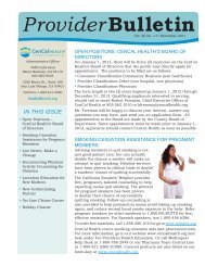 Provider Bulletin - CenCal Health