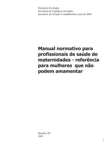 manual normativo (MinistÃ©rio da SaÃºde, 2005) - IBFAN Brasil