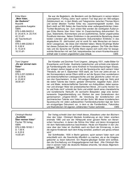 „Die Papa - Liste“ literarisch – amüsant – informativ