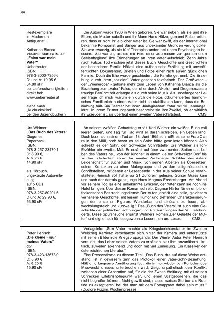 „Die Papa - Liste“ literarisch – amüsant – informativ