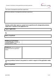 Consent of individual to being specified as premises ... - Newham