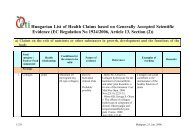 Hungarian List of Health Claims based on Generally Accepted ...