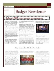 Badger Newsletter - Badger High School