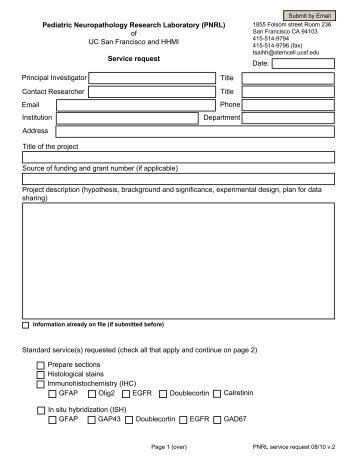 Pediatric Neuropathology Research Laboratory (PNRL ... - UCSF PNC