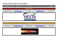 Dynamic Growth Congress 2012 Exhibitors - Australian Spinal ...