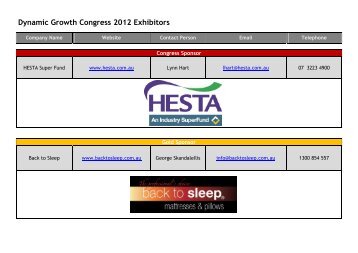 Dynamic Growth Congress 2012 Exhibitors - Australian Spinal ...