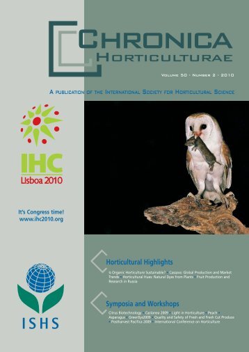 ISHS Chronica Horticulturae 50/02 June 2010 - Acta Horticulturae