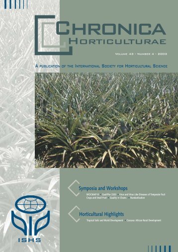 Tropical Soils: An Asset to World Development - Acta Horticulturae