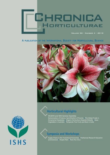 Organic Horticulture Expands Globally - Acta Horticulturae
