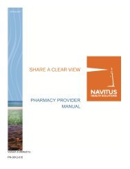 PHARMACY PROVIDER MANUAL - Driscoll Health Plan