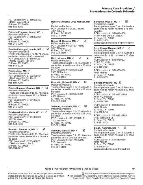 Table of Contents - El Paso First Health Plans, inc.