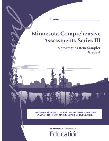 MCA Grade 4 Math Sampler - Fridley Public Schools