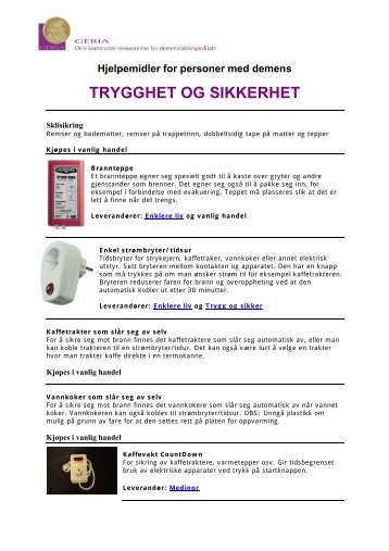 Trygghet og sikkerhet - Helseetaten