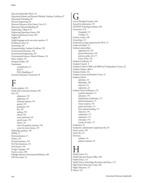 2008-2009 Graduate Catalog - Catalog of Studies - University of ...