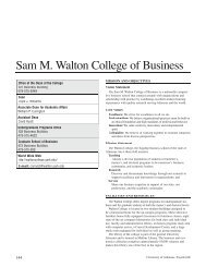 Sam M. Walton College of Business - Catalog of Studies - University ...