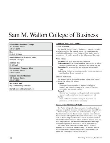 Sam M. Walton College of Business - Catalog of Studies - University ...