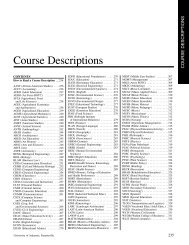 Course Descriptions - Catalog of Studies - University of Arkansas