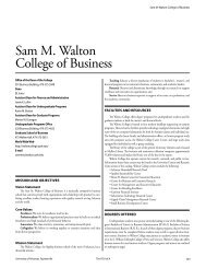 Sam M. Walton College of Business - Catalog of Studies - University ...