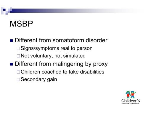 Munchausen Syndrome and Munchausen Syndrome by Proxy