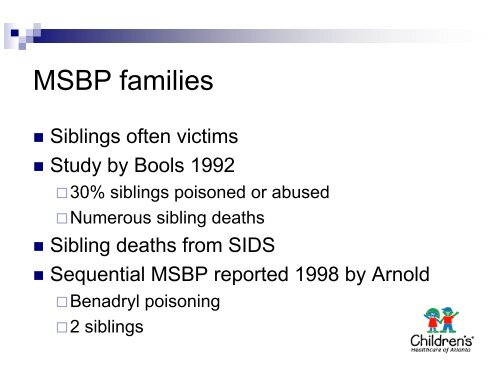 Munchausen Syndrome and Munchausen Syndrome by Proxy