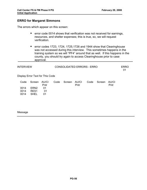 Customer Contact Center Food Stamp/Family Medicaid Phase II ...