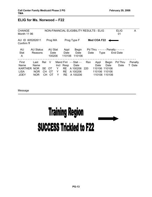 Customer Contact Center Food Stamp/Family Medicaid Phase II ...