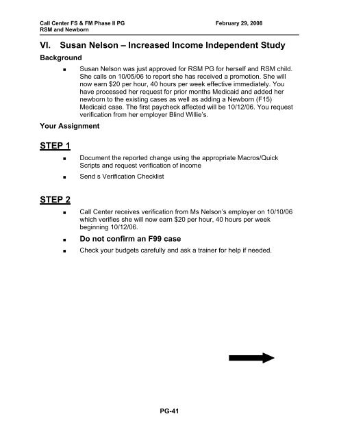 Customer Contact Center Food Stamp/Family Medicaid Phase II ...