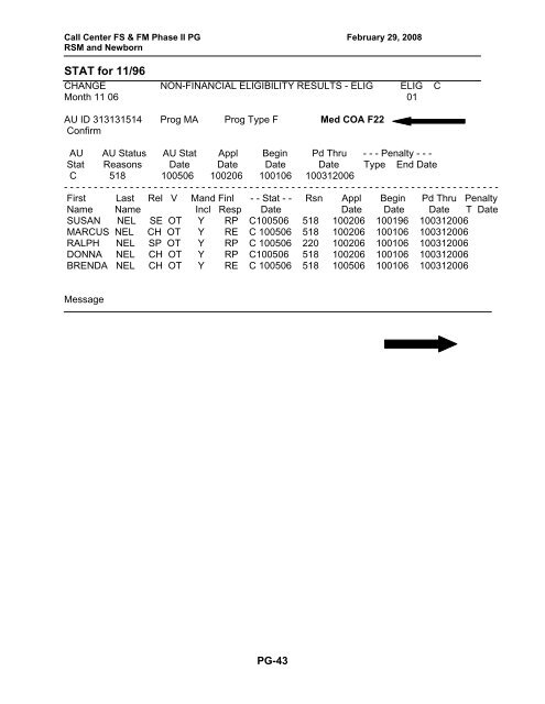 Customer Contact Center Food Stamp/Family Medicaid Phase II ...