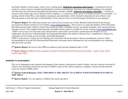 Table of Contents - Department of Human Services