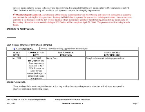 Table of Contents - Department of Human Services