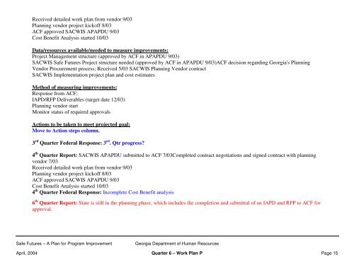 Table of Contents - Department of Human Services